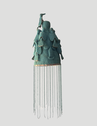 BEADED YORUBA CROWN PENDANT LAMP 1