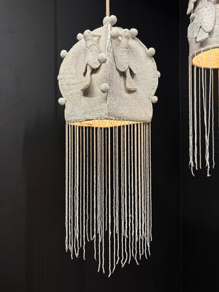 BEADED YORUBA CROWN PENDANT LAMP 4