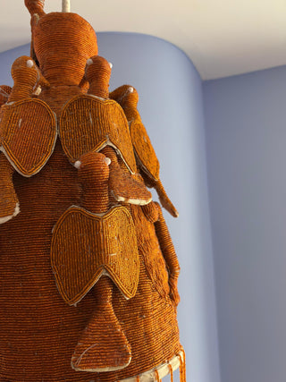 BEADED YORUBA CROWN PENDANT LAMP 3