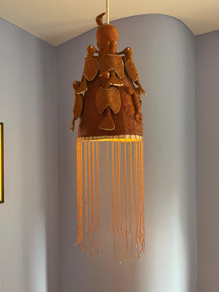 BEADED YORUBA CROWN PENDANT LAMP 3