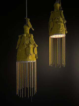 BEADED YORUBA CROWN PENDANT LAMP 2