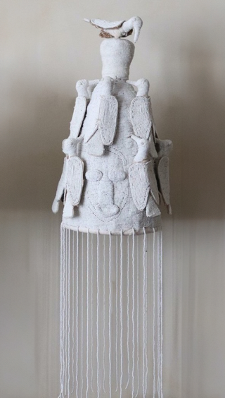 BEADED YORUBA CROWN PENDANT LAMP 5