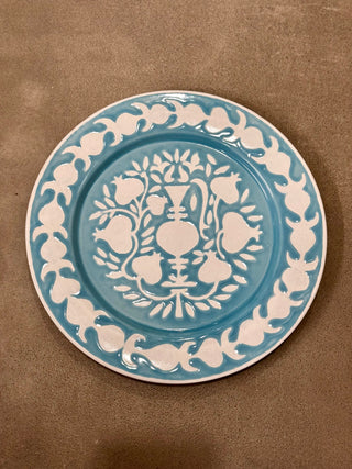 Pomegranate & Vase - Dinner Plate - Sky Blue