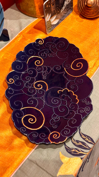 Badal Bundi - Medium - Black Blue with Gold Lines