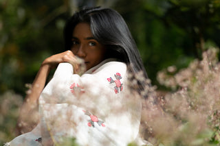 Wild Flower Merino Cotton Stole (Long)