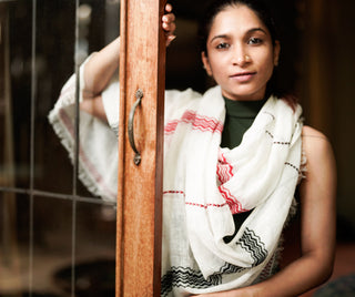 Sacred Peaks Linen Stole