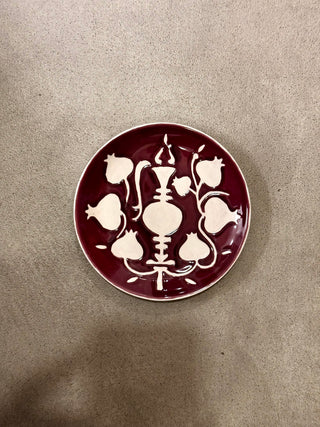 Pomegranate & Vase - B&B Plate - Purple