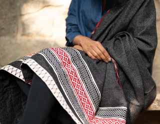 WinterWeave Honeycomb Cotton Shawl