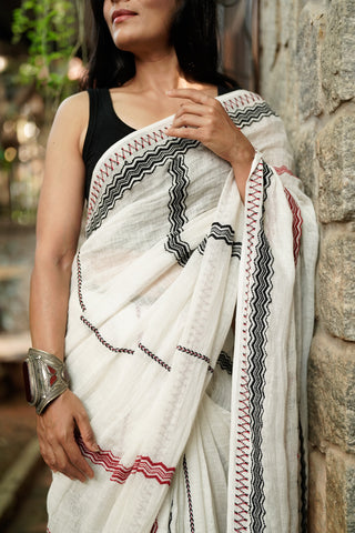 Sacred Peak  Linen Saree