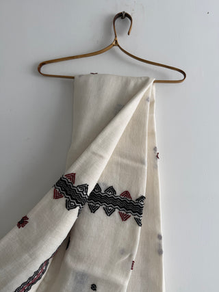 Sacred Peak Floral Linen Saree