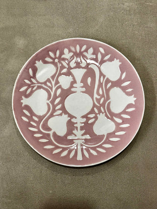 Pomegranate & Vase - Dinner Plate - Pale Purple