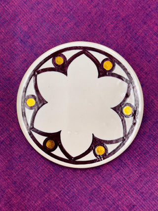 Bombay Gothic - Rose Window - Coaster - Purple