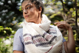 Blue Orchid Linen Stole