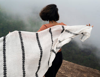 Black Linen Stole