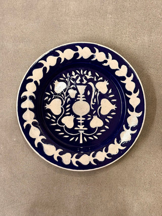Pomegranate & Vase - Dinner Plate - Cobalt Blue