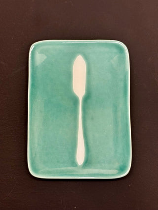 Green Butter Knife - Rec Plate