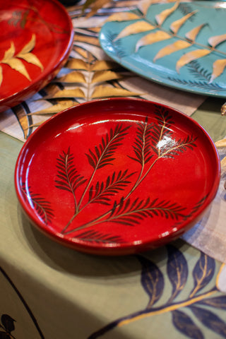 Fern Leaf - Snack Plate - Red
