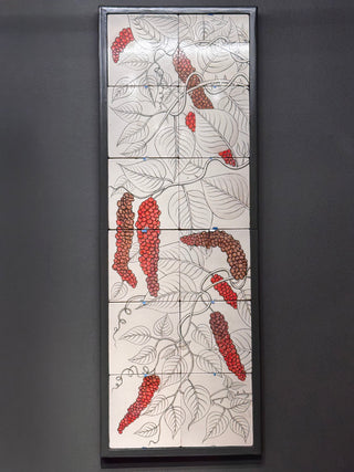 Mirchi Plant - Left Side Botanical Tile Panel