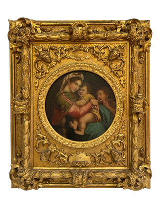 Madonna and Holy Child - Oil On Canvas