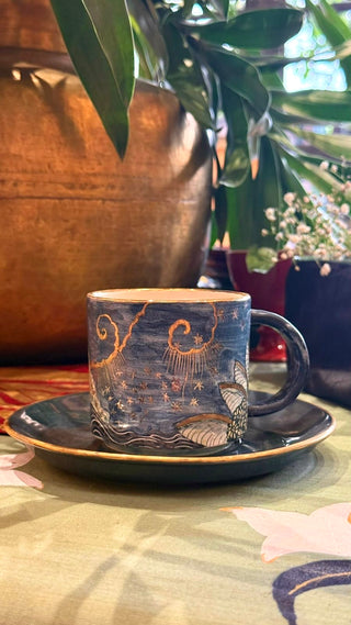 Starry Night Design - Teacup & Saucer