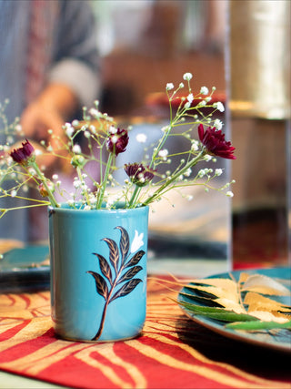 White Flower - Baby Tumbler - Tiffany Blue